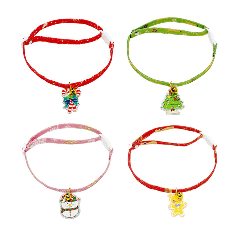 Candy Cute Pet Plastična ogrlica za pse i mačke s božićnom mašnicom, zvončićem i sigurnosnom kopčom