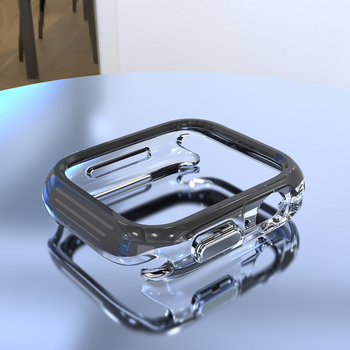 Apple Watch futrola za seriju 7/8/9, polupokrivena, prozirna TPU+PC zaštitna futrola
