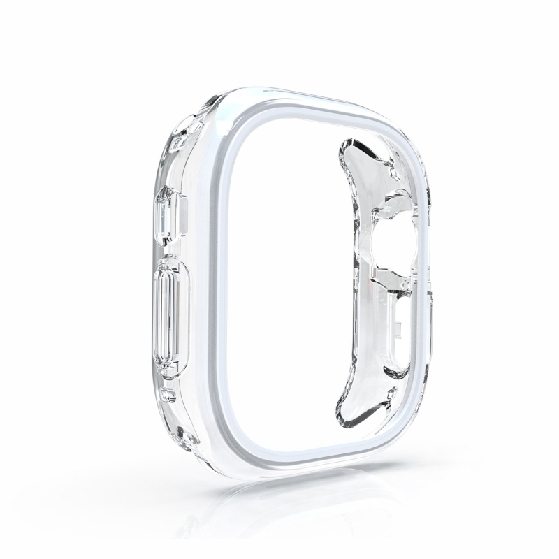 Apple Watch futrola za seriju 7/8/9, polupokrivena, prozirna TPU+PC zaštitna futrola