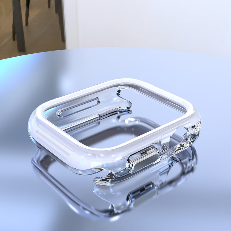 Apple Watch futrola za seriju 7/8/9, polupokrivena, prozirna TPU+PC zaštitna futrola