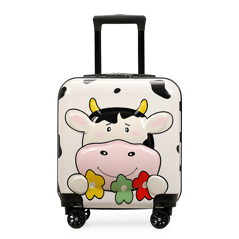 Dječji kovčeg s cartoon motivom – ABS+PC materijal, zatvaranje na zip, proširivi, 1,9 kg, univerzalni kotači