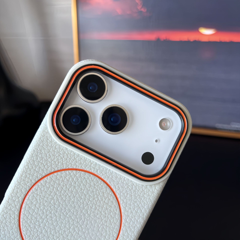iPhone 17 Pro Max tanko kružno magnetsko kućište, velika kamera otvor, lychee tekstura, otpornost na padove