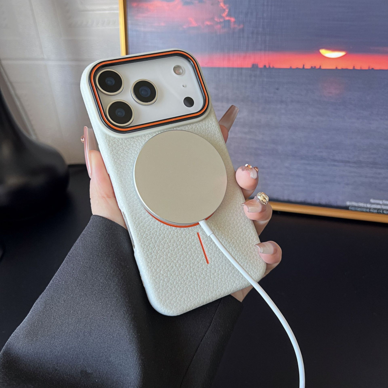 iPhone 17 Pro Max tanko kružno magnetsko kućište, velika kamera otvor, lychee tekstura, otpornost na padove
