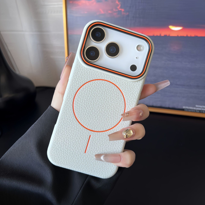 iPhone 17 Pro Max tanko kružno magnetsko kućište, velika kamera otvor, lychee tekstura, otpornost na padove