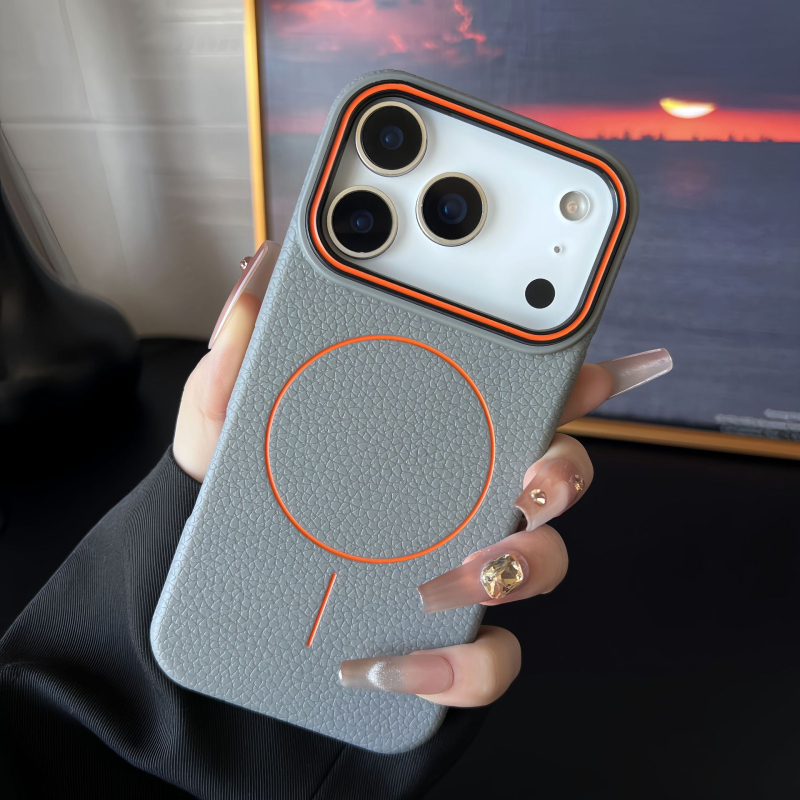iPhone 17 Pro Max tanko kružno magnetsko kućište, velika kamera otvor, lychee tekstura, otpornost na padove