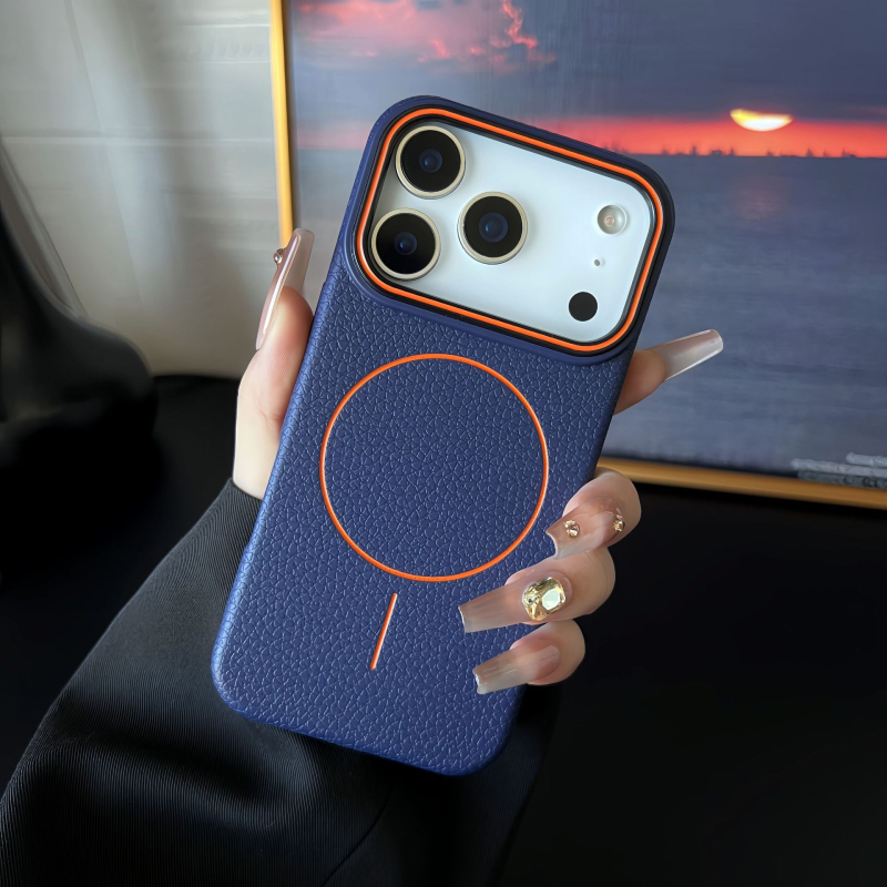 iPhone 17 Pro Max tanko kružno magnetsko kućište, velika kamera otvor, lychee tekstura, otpornost na padove