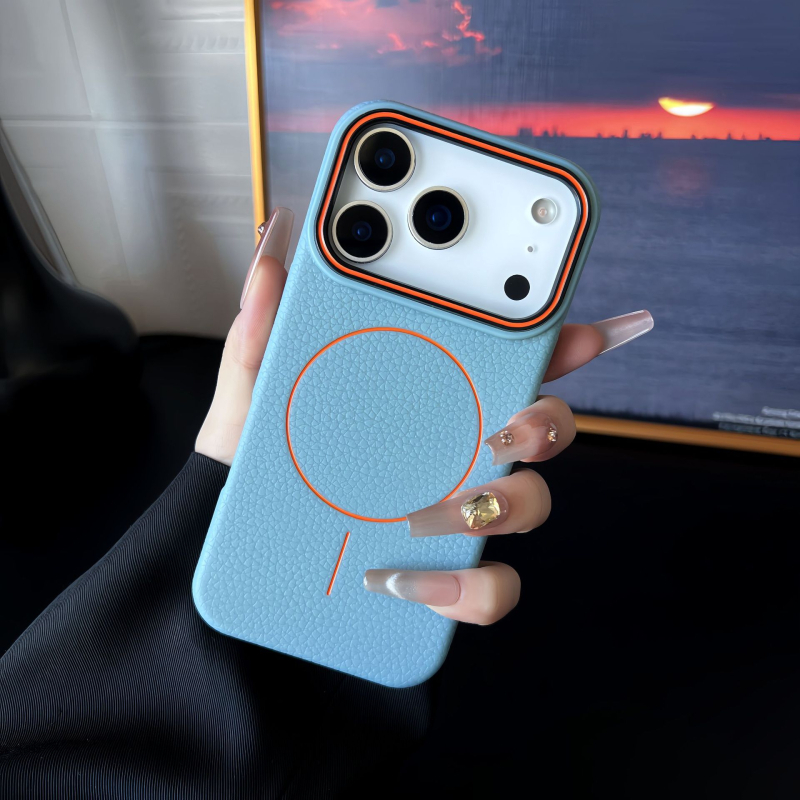 iPhone 17 Pro Max tanko kružno magnetsko kućište, velika kamera otvor, lychee tekstura, otpornost na padove