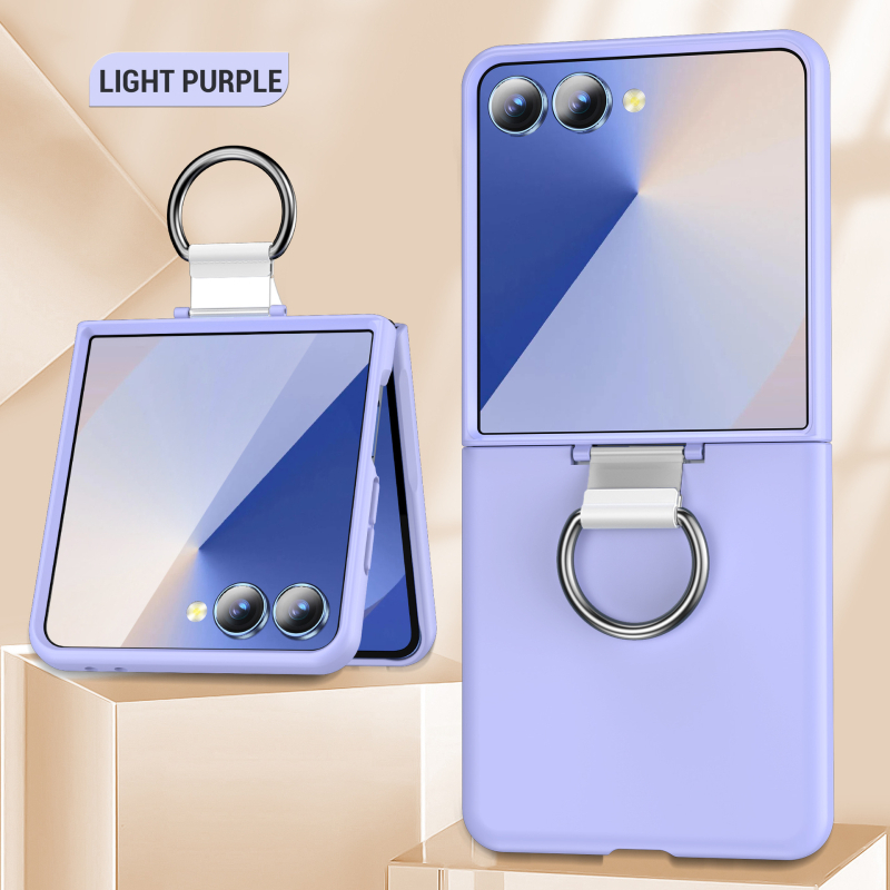 Samsung кейс за гръб със сгъваем пръстен, PC+PVC+метален пръстен, машинна обработка, удароустойчив