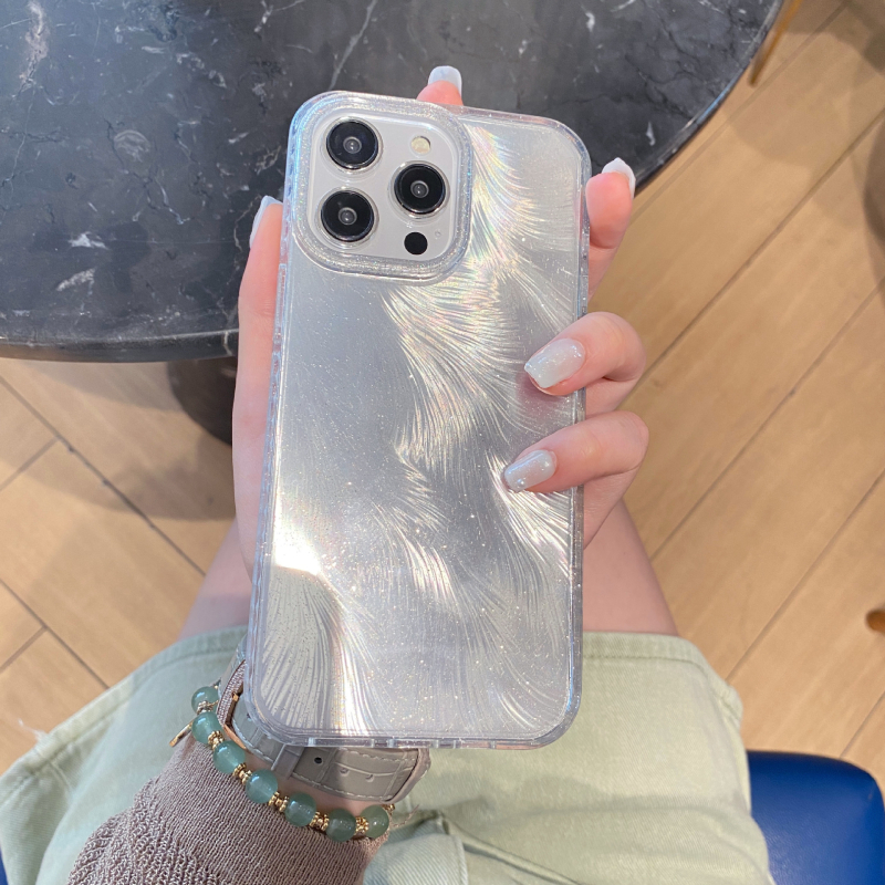 Zaštitna tvrda maska za iPhone 17 i iPhone 16 Pro Max – luksuzni uzorak perja, magnetsko držanje, otpornost na pad, PC+TPU