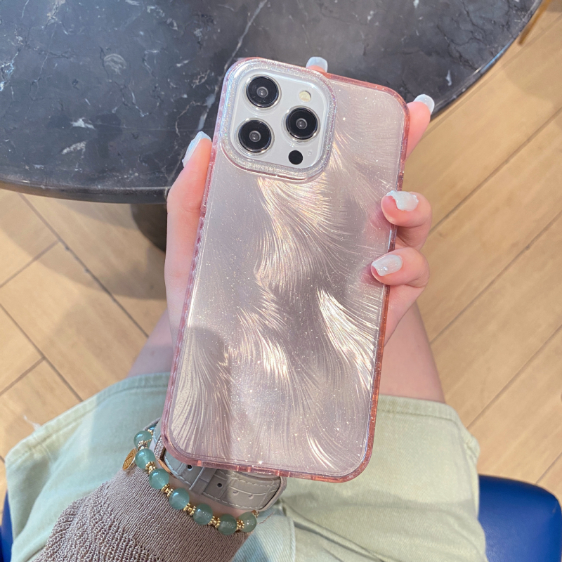 Zaštitna tvrda maska za iPhone 17 i iPhone 16 Pro Max – luksuzni uzorak perja, magnetsko držanje, otpornost na pad, PC+TPU
