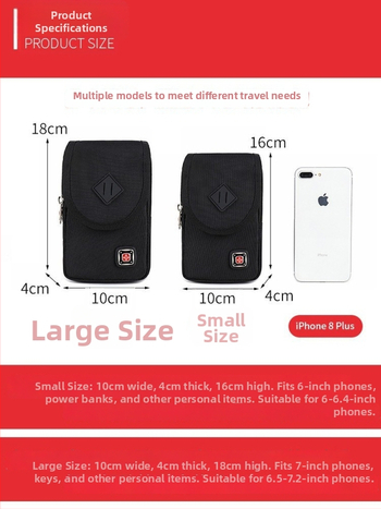 JANGEAR Férfi mobiltelefon övtáska — Oxford anyag, fedéllel záródó, függőleges négyzetes forma, városi minimalist stílus