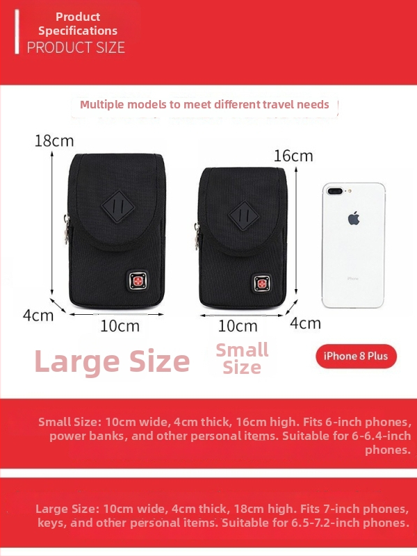 JANGEAR Férfi mobiltelefon övtáska — Oxford anyag, fedéllel záródó, függőleges négyzetes forma, városi minimalist stílus
