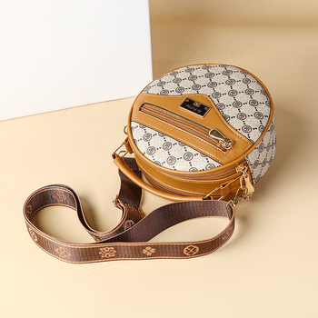 Ženska crossbody torba, ulični stil, PVC, okrugli oblik, zatvarač, proljeće 2025