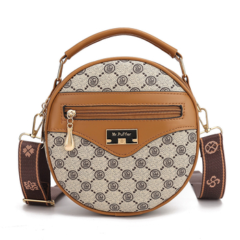 Ženska crossbody torba, ulični stil, PVC, okrugli oblik, zatvarač, proljeće 2025