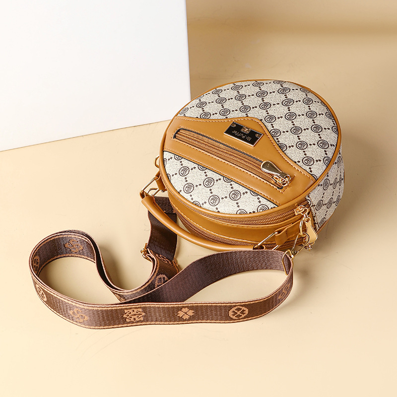 Ženska crossbody torba, ulični stil, PVC, okrugli oblik, zatvarač, proljeće 2025