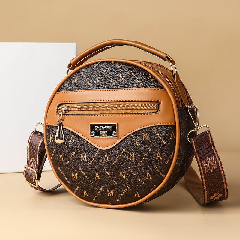 Ženska crossbody torba, ulični stil, PVC, okrugli oblik, zatvarač, proljeće 2025
