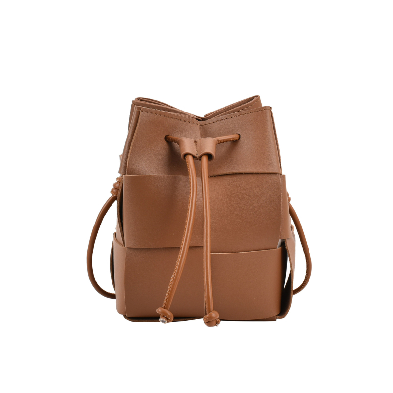 Ženska PU bucket bag, gradski stil, bez podstave, jedna naramenica, džep za telefon