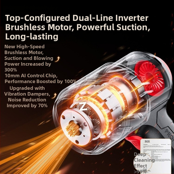 Ръчен вакуум за автомобил — всмукване 4000 Pa, безжично презареждане, подходящ за кола и дом