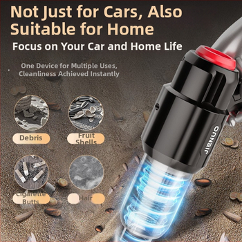 Ръчен вакуум за автомобил — всмукване 4000 Pa, безжично презареждане, подходящ за кола и дом
