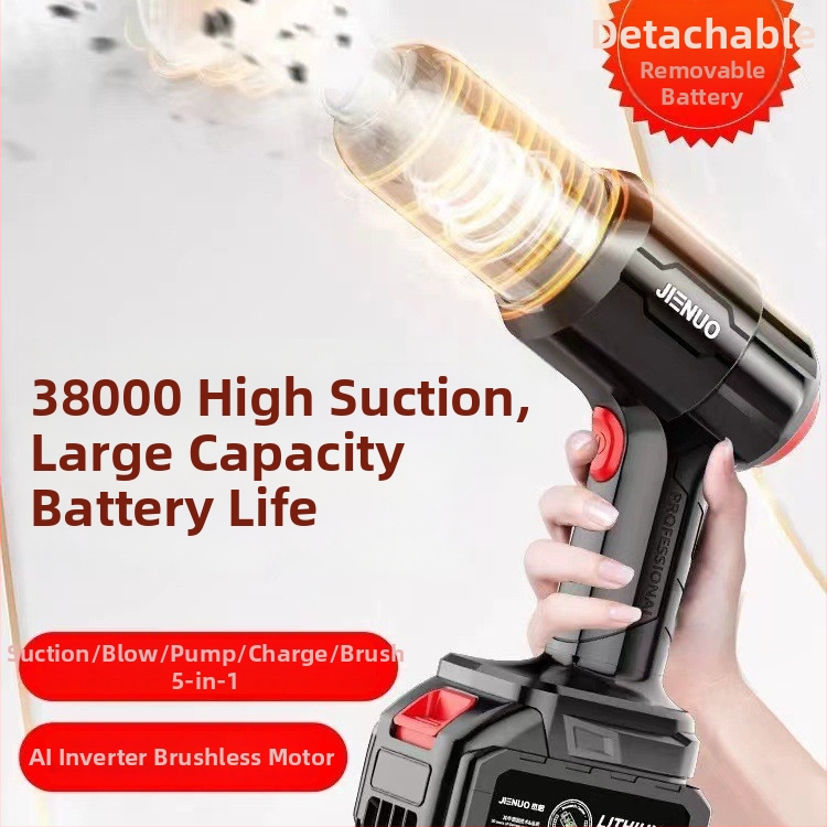 Ръчен вакуум за автомобил — всмукване 4000 Pa, безжично презареждане, подходящ за кола и дом