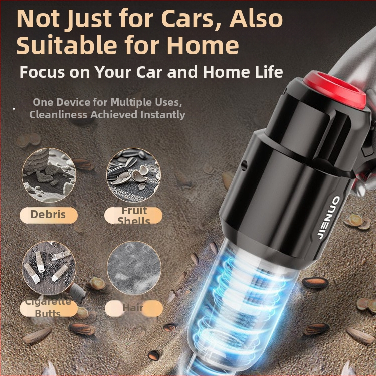 Ръчен вакуум за автомобил — всмукване 4000 Pa, безжично презареждане, подходящ за кола и дом