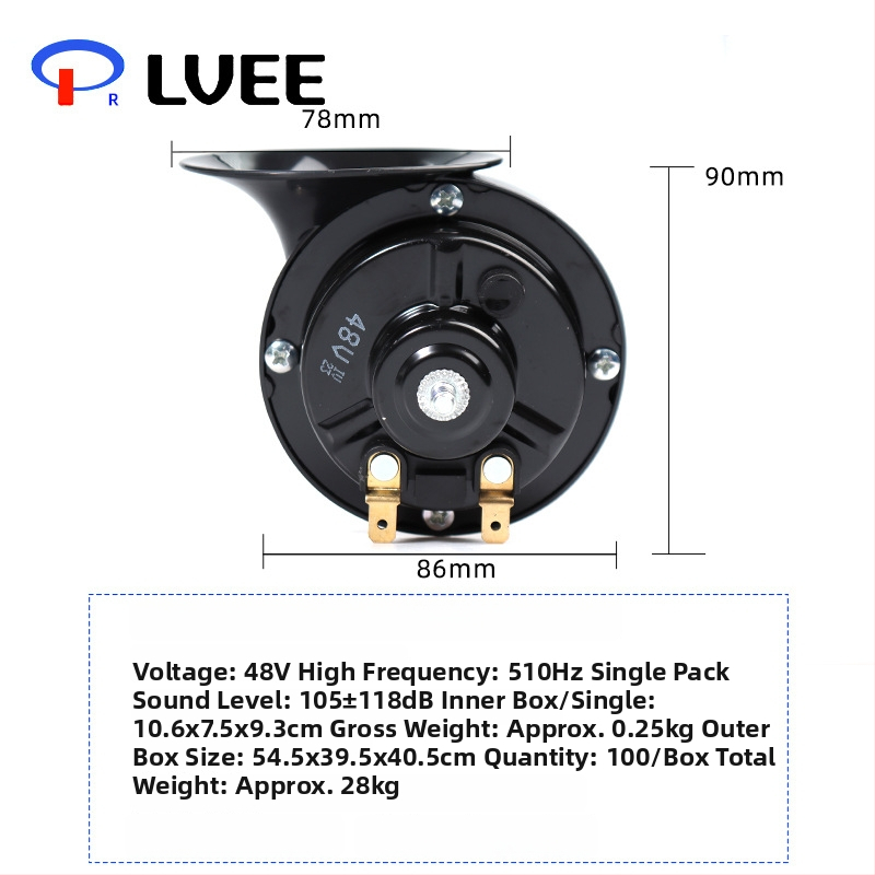 Liwei snail horn za automobile – 12 Horn, 12/48/60V, 30W, 8Ω, 100dB