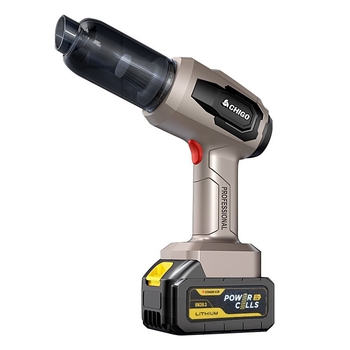 Безжичен автомобилен прахосмукач, ръчен, двойна функция всмукване и издухване; 200 W, 20000 Pa, 18.5 V, презареждаем