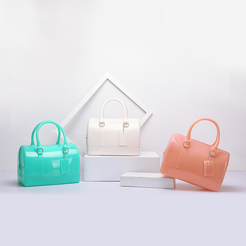 Torba u obliku jastuka od PVC-a, zatvarač, jednobojna, crossbody torba
