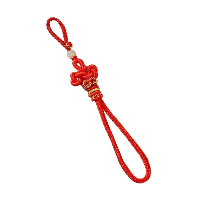 Șnur de telefon tricotat manual, stil retro, nod Wenchang, motiv zodiacal, pandantiv cheie