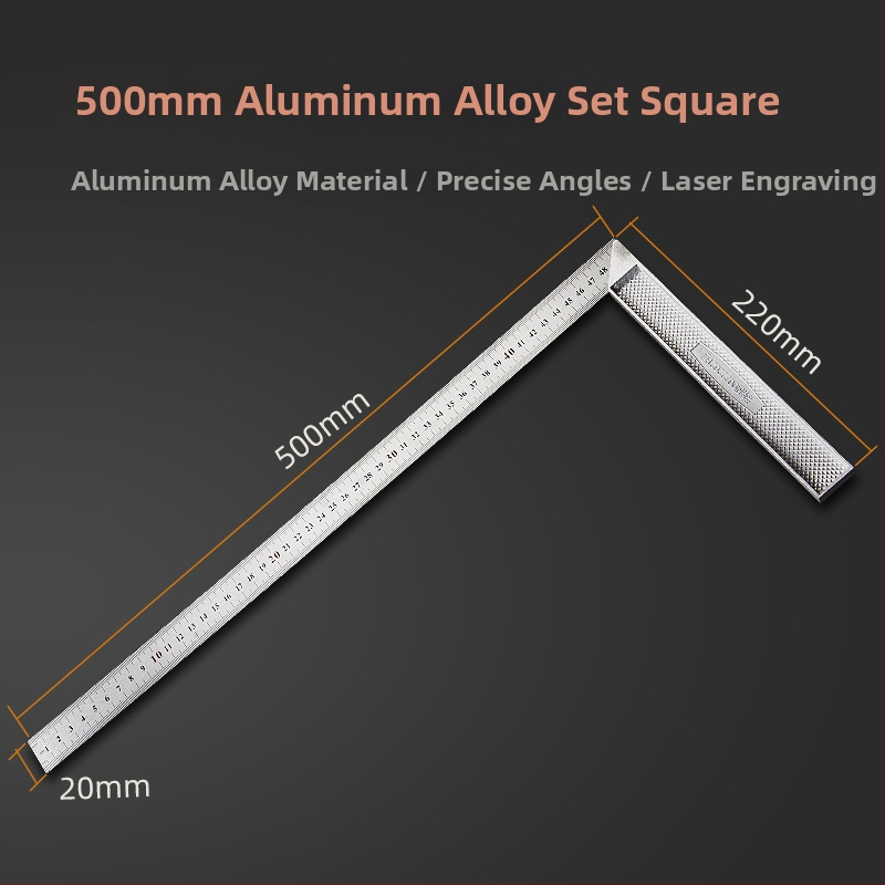 Pareizā leņķa taisnstūrveida mērinstruments, nerūsējošs tērauds, 90°, koksnes darbam precizitāte, daudzfunkcionāls ar alumīnija sakausējumu
