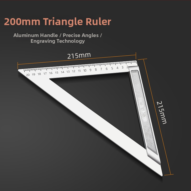 Pareizā leņķa taisnstūrveida mērinstruments, nerūsējošs tērauds, 90°, koksnes darbam precizitāte, daudzfunkcionāls ar alumīnija sakausējumu