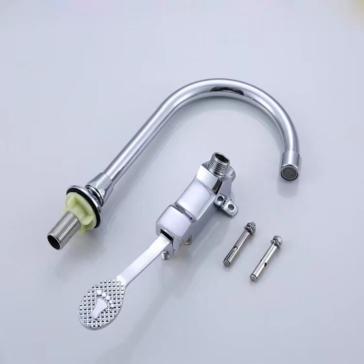 Pedalna slavina za bolničke, laboratorijske, kuhinjske i restoranske umivaonike — bakrenim jezgrom ventila, 20 mm ulaz/izlaz, 0–90 °C, 0,8–1,2 MPa