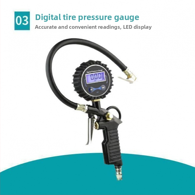 Μετρητής πίεσης ελαστικών αυτοκινήτου και πιστόλι φουσκώματος – Υψηλής ακρίβειας μέτρηση πίεσης για αυτοκίνητα και μοτοσυκλέτες