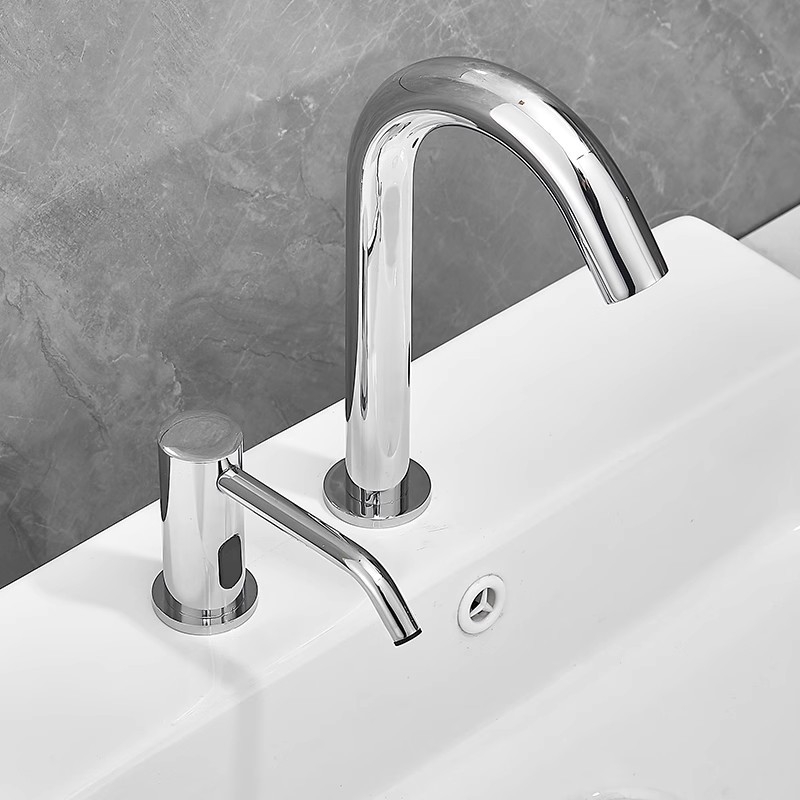 Indukciós szappanadagoló mosogatóhoz | rozsdamentes acél, krómozott felület, modern minimalista stílus (Anyag: rozsdamentes acél; Felület: krómozott; Funkció: indukció; Tömeg: 1000 g)