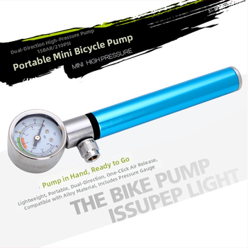 Rokas mini velosipēda sūknis – Alumīnija sakausējums, hidrauliskais manometrs, Pielāgojama, Jumping Fruit