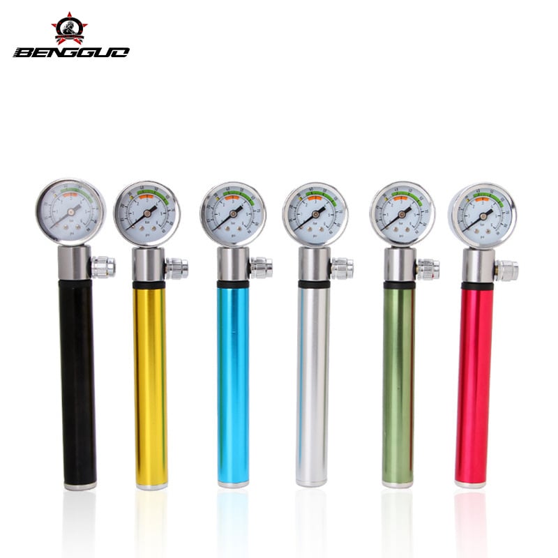 Rokas mini velosipēda sūknis – Alumīnija sakausējums, hidrauliskais manometrs, Pielāgojama, Jumping Fruit