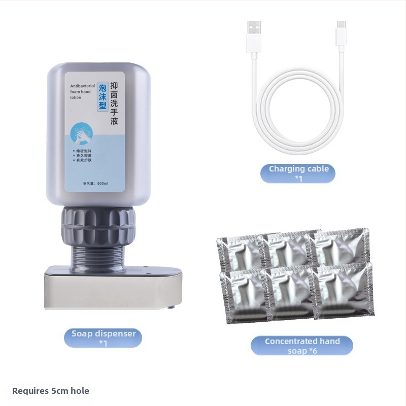 Senzorický dávkovač mydla pod zrkadlovou skriňou, skrytý automatický dávkovač peny, plast; oxidácia; moderný minimalistický štýl; senzorové ovládanie