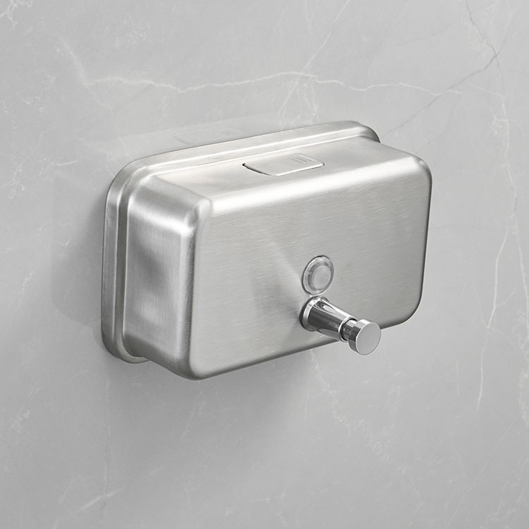 Диспенсър за сапун и шампоан, стенен, ръчно натискан, 304 неръждаема стомана, фино покритие с електроплакиране, стил лек лукс