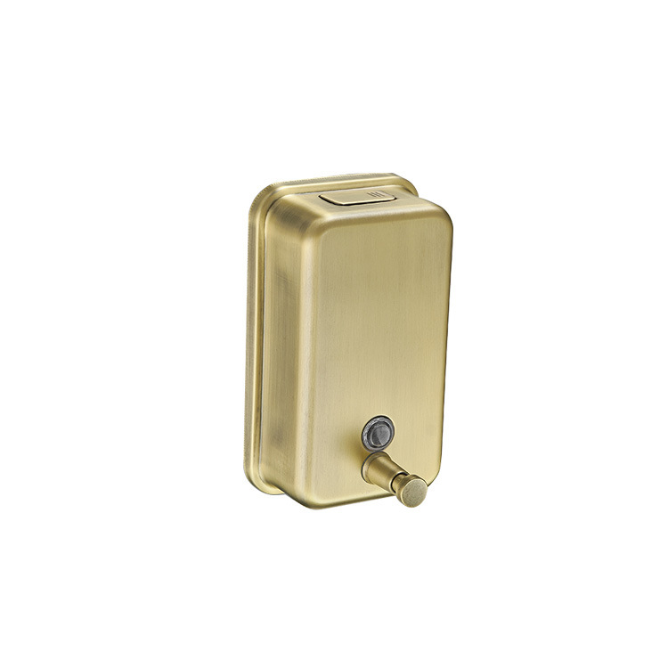 Диспенсър за сапун и шампоан, стенен, ръчно натискан, 304 неръждаема стомана, фино покритие с електроплакиране, стил лек лукс