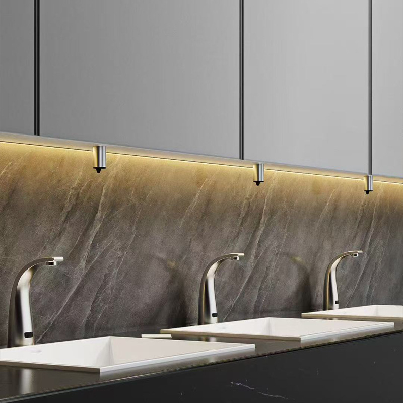 ACEYEA Автоматичен дозатор за сапун сензор за шкаф под огледало – хромиран месинг, индукционен, модерен минимализъм, 1,2 кг