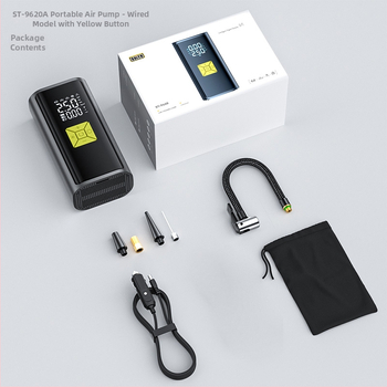 Prenosná bezdrôtová pumpa na pneumatiky do auta s digitálnym displejom — 120W, 35 L/min, vysoký tlak