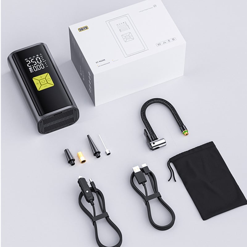 Φορητή ασύρματη αντλία αέρα αυτοκινήτου με ψηφιακή οθόνη — 120W, 35 L/min, υψηλή πίεση