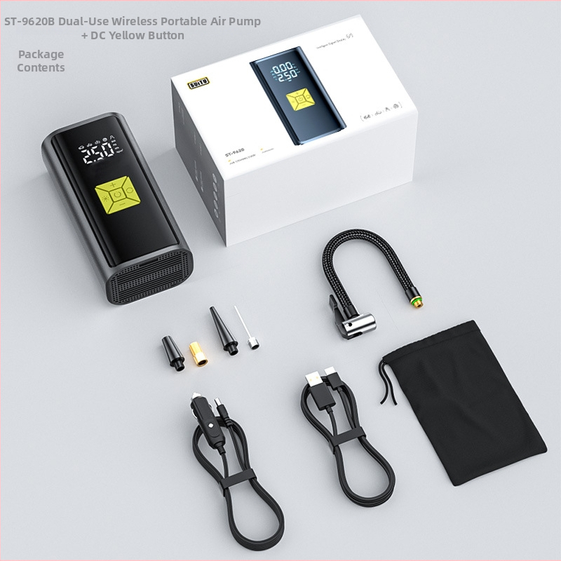 Prenosná bezdrôtová pumpa na pneumatiky do auta s digitálnym displejom — 120W, 35 L/min, vysoký tlak