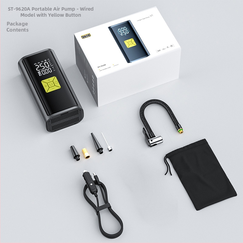 Prenosná bezdrôtová pumpa na pneumatiky do auta s digitálnym displejom — 120W, 35 L/min, vysoký tlak