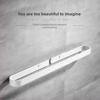 Стена-монтирана стойка за кърпи и чехли, алуминиева сплав, товароподемност 30 кг, един слой, модерен минималистичен стил