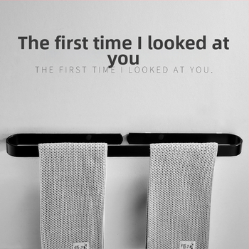 Стена-монтирана стойка за кърпи и чехли, алуминиева сплав, товароподемност 30 кг, един слой, модерен минималистичен стил