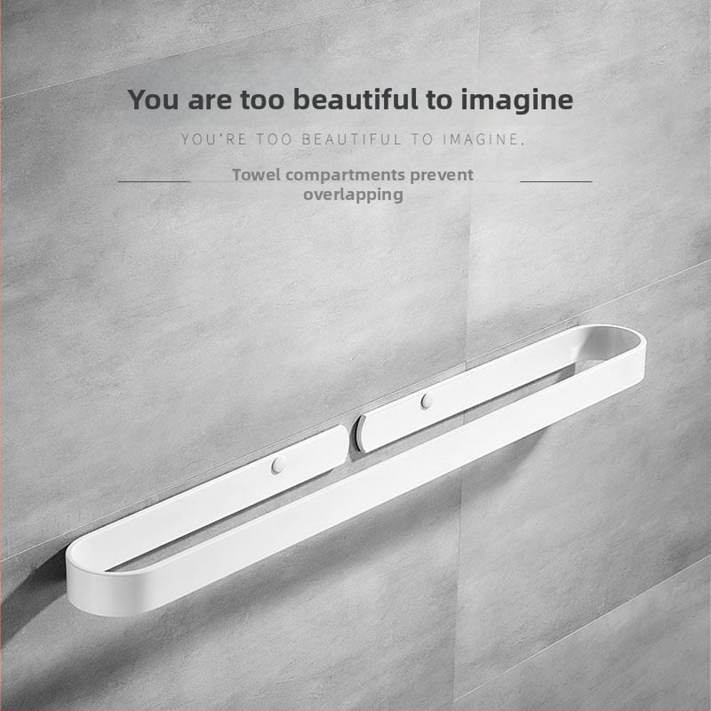 Стена-монтирана стойка за кърпи и чехли, алуминиева сплав, товароподемност 30 кг, един слой, модерен минималистичен стил