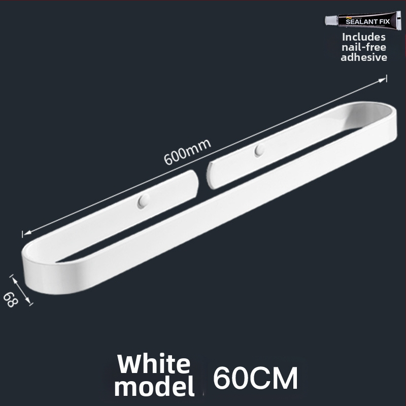 Стена-монтирана стойка за кърпи и чехли, алуминиева сплав, товароподемност 30 кг, един слой, модерен минималистичен стил