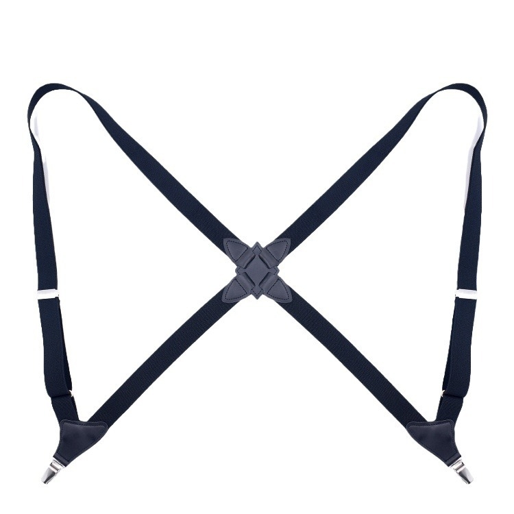 Jill Cool Bretele elastice universale, unisex, cu clips laterale, cruce la spate, 2 clips, reglabil, țesătură jacquard