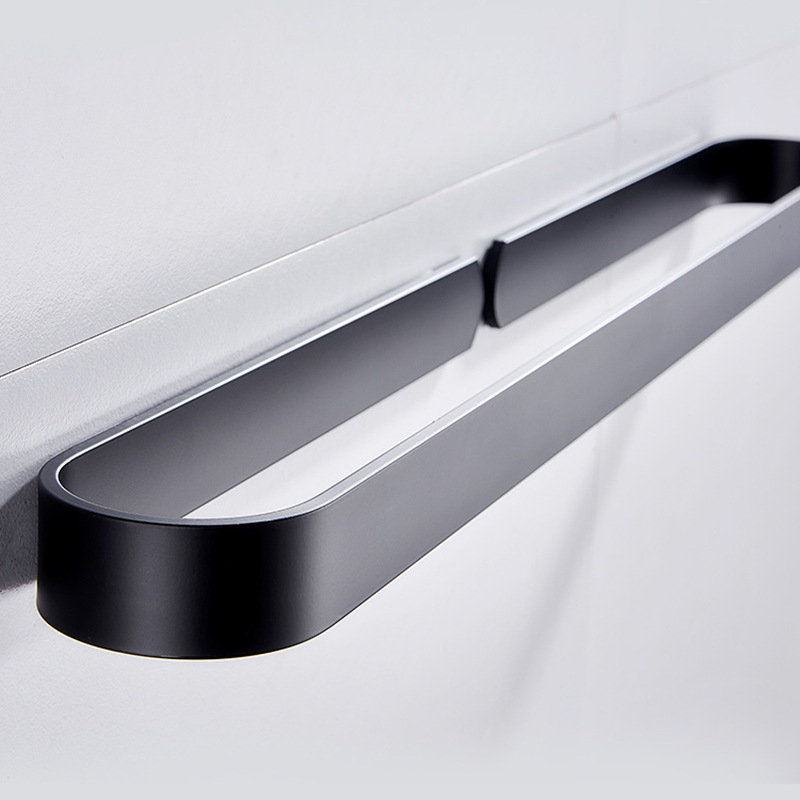 Държач за кърпи за баня, американски стил, без пробиване, еднопрътен (материал: алуминий; повърхност: спрей пластика; товар: 15 кг; 1 слой)